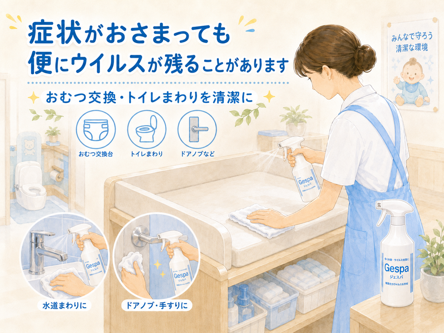 おむつ交換・トイレまわりの衛生管理