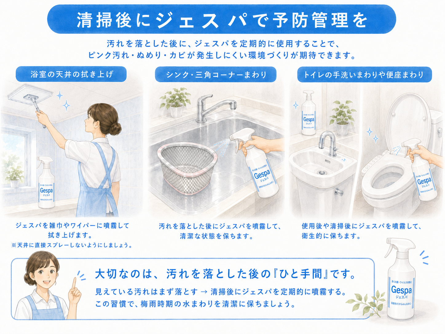 清掃後にジェスパで予防管理する方法 清掃後にジェスパで予防管理する方法